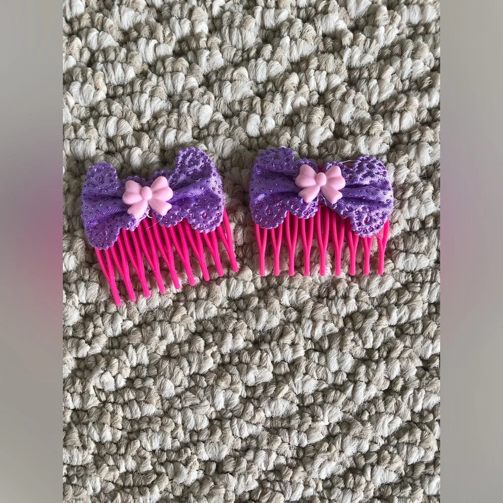 New Children’s Girls Sparkly Purple bow Hair side comb accessories